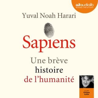 Sapiens - Une brève histoire de l'humanité de Yuval Noah Harari, couverture du livre audio